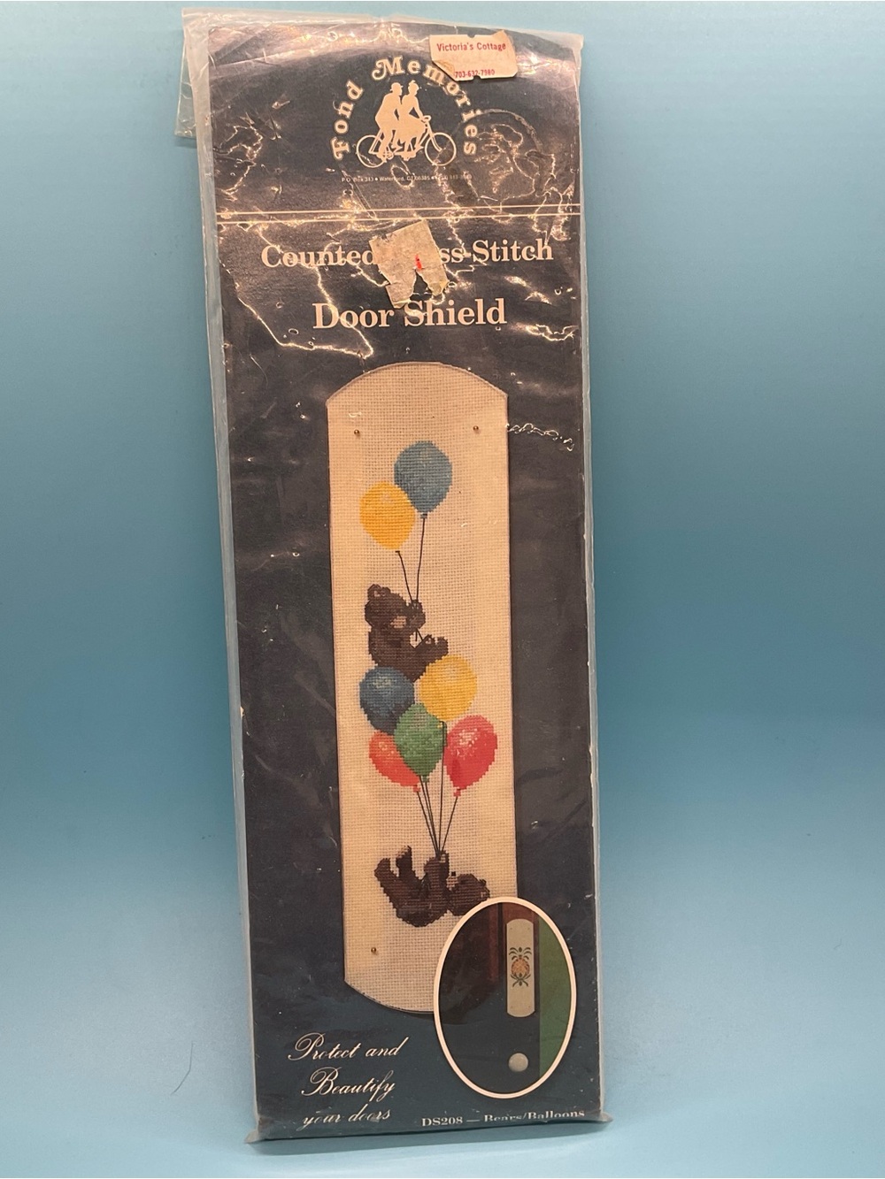 Counted Cross Stitch Door Shield by Fond Memories "Bears/Balloons"  #DS208